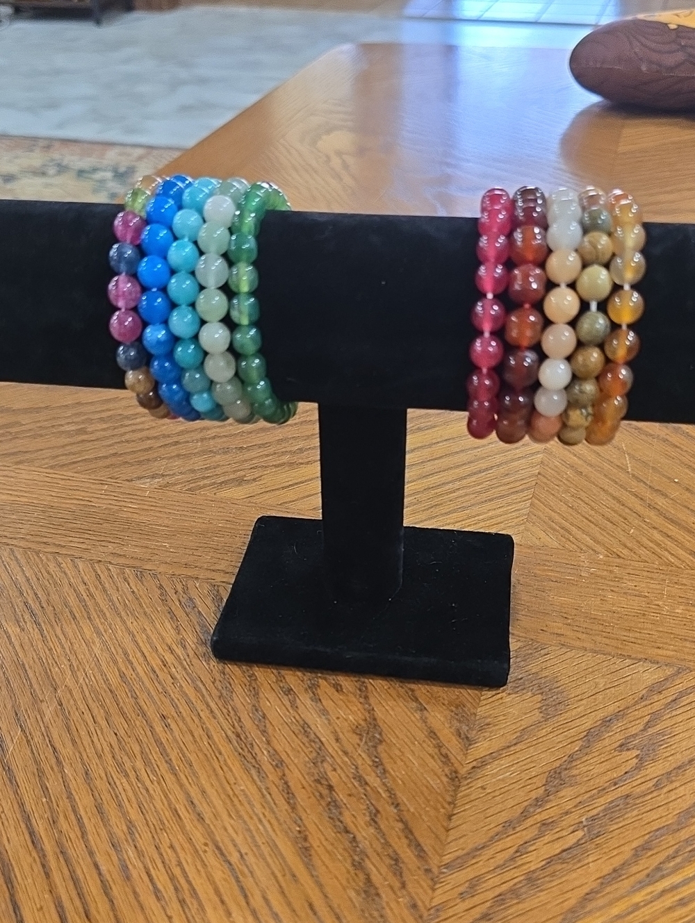 Multicolor Beaded Stretch Bracelet Set Of 10